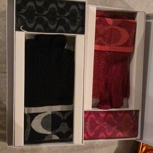 Coach gloves and matching phone case. New never used $15 for all. 2 sets.